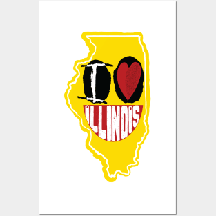 I Love Illinois Smirk Happy Face Posters and Art